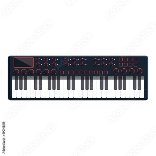 Producer synthesizer icon cartoon vector. Dj keyboard. Techno piano