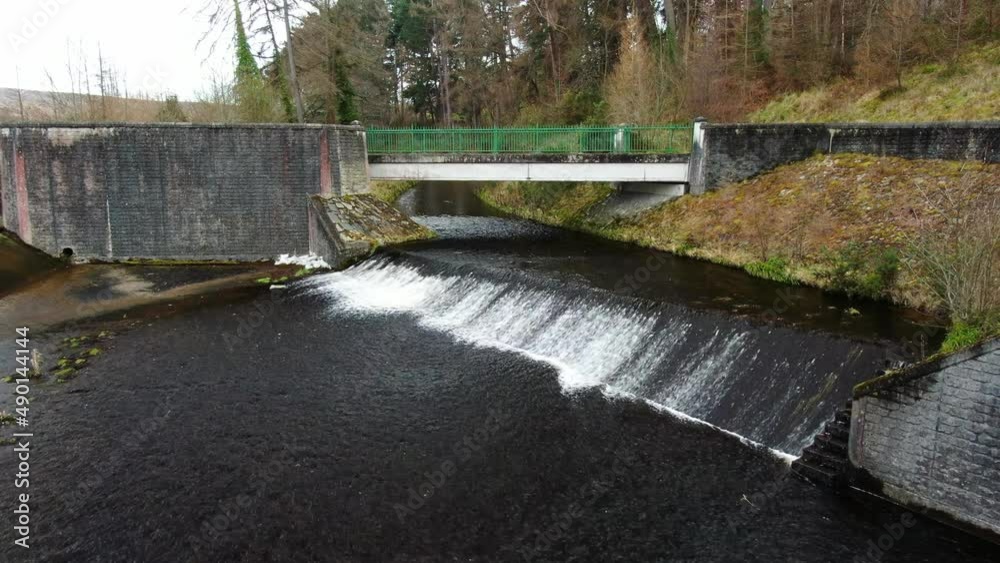 The River Dodder flowing under a bridge at Bohernabreena Reservoir.