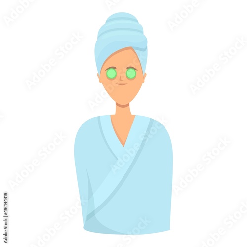 Anti-aging procedure icon cartoon vector. Cosmetic face. Skin care
