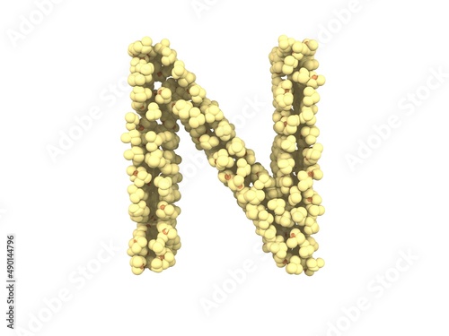 Popcorn Themed Font  Letter N