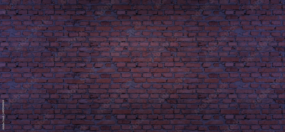 Illuminated brick wall. Background image. 3d rendering