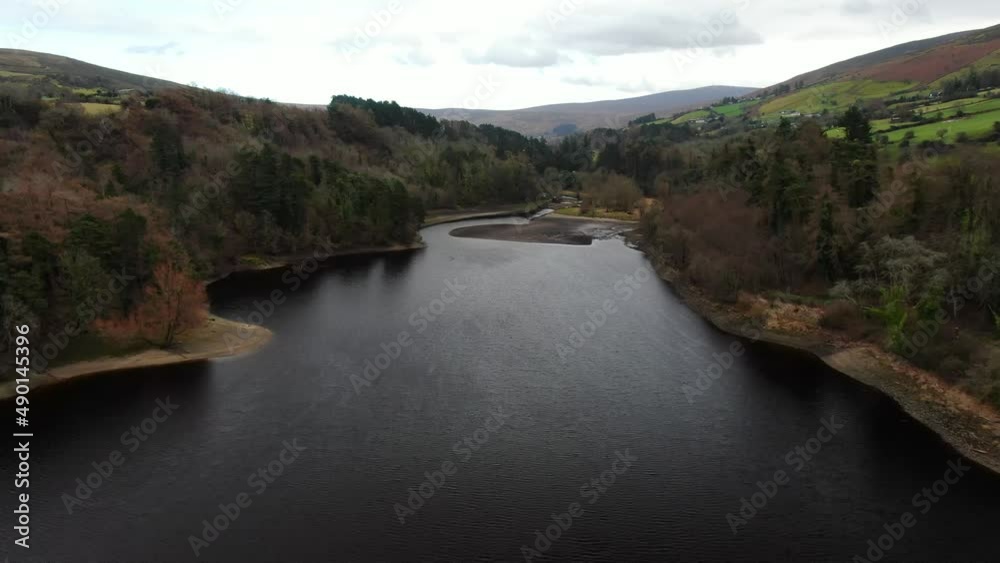 An aerial view of Bohernabreena Reservoir on a cloudy day. An aerial view of Bohernabreena Reservoir on a cloudy day.