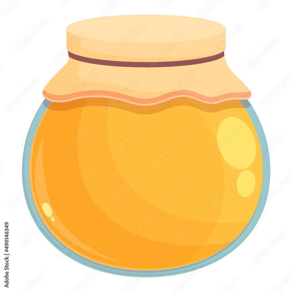 Bee nectar jar icon cartoon vector. Honey comb. Gold syrup Bee nectar jar icon cartoon vector. Honey comb. Gold syrup