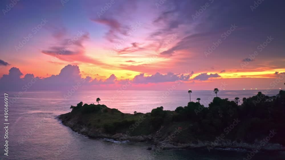 Sunset sky and Phuket island sea shore. Thailand travel destination in Asia Sunset sky and Phuket island sea shore. Thailand travel destination in Asia
