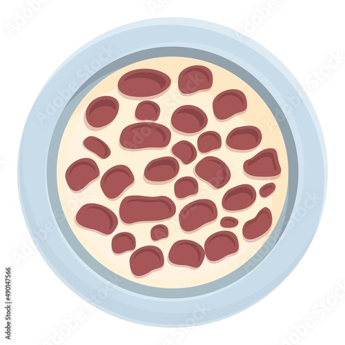 Chocolate cereal breakfast icon cartoon vector. Milk bowl. Corn muesli