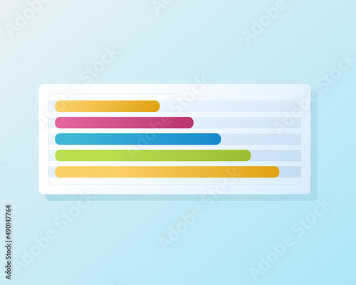 Vector infographic design element, chart with multicolored scales, information analysis.