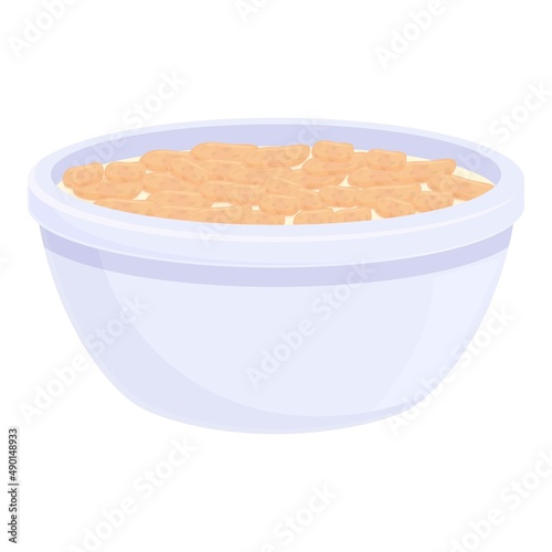 Snack cereal breakfast icon cartoon vector. Milk bowl. Corn flakes