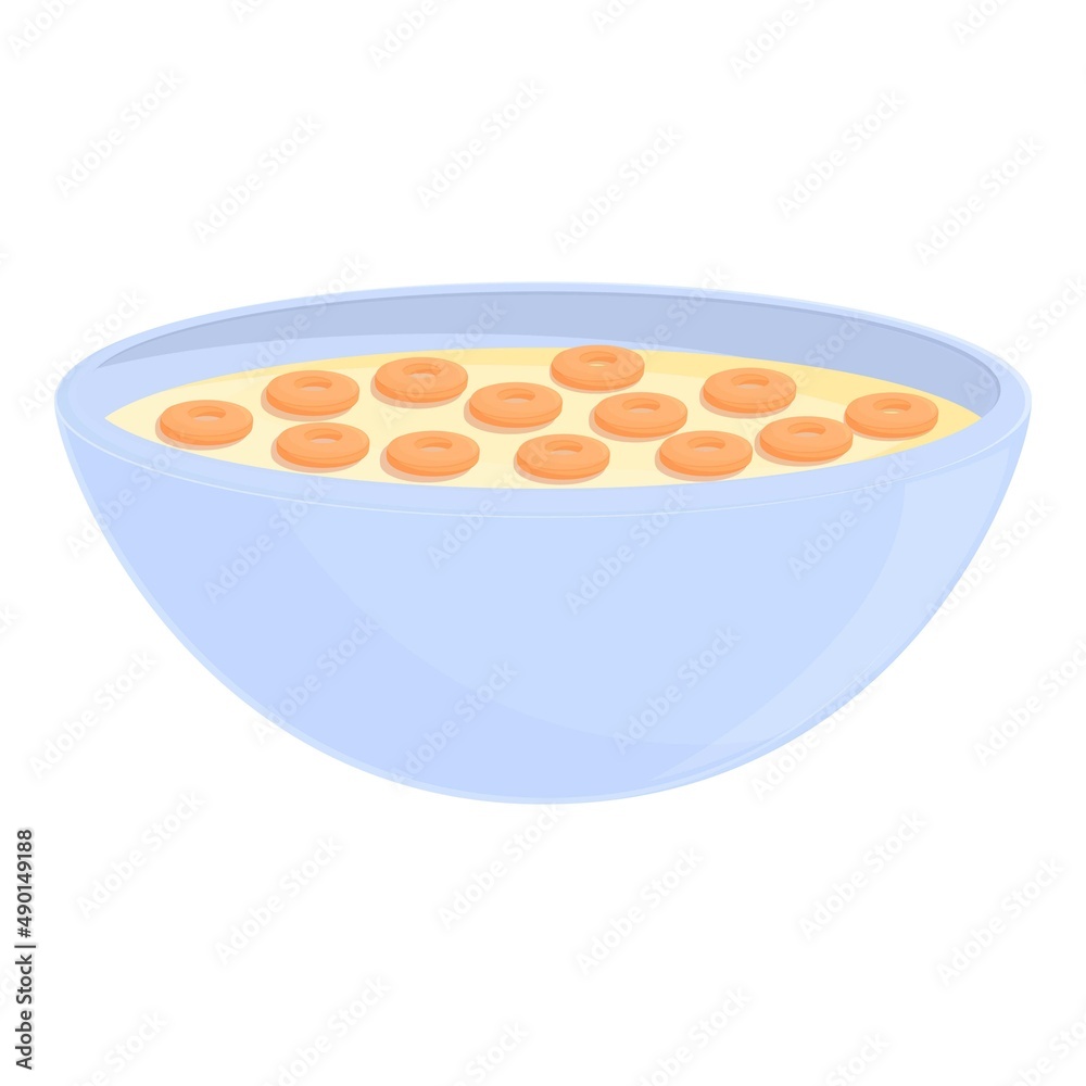 Cereal breakfast icon cartoon vector. Milk bowl. Meal box