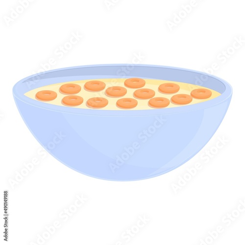 Cereal breakfast icon cartoon vector. Milk bowl. Meal box