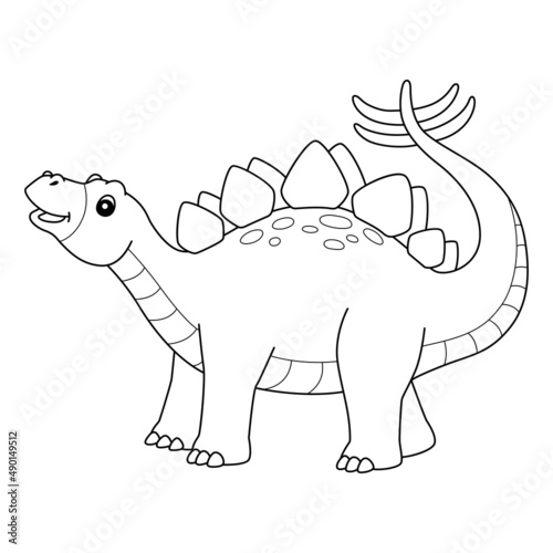 Stegosaurus Coloring Isolated Page for Kids