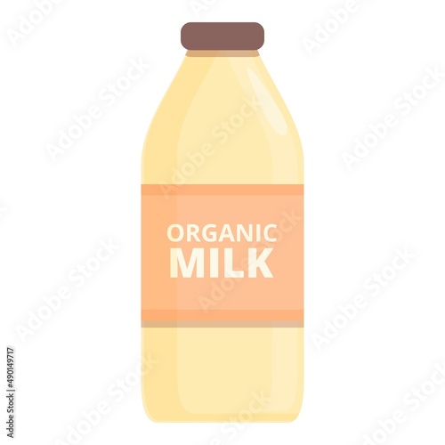 Organic milk icon cartoon vector. Vegetable drink. Vegan plant
