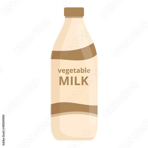 Vegetable milk bottle icon cartoon vector. Plant drink. Calcium organic