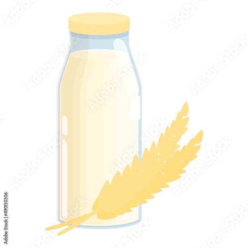 Wheat milk icon cartoon vector. Vegetable drink. Vegan milk