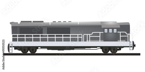 Grey fuel locomotive. vector illustration