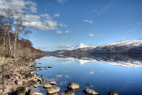 Beautiful view of the snow-capped Schiehallion in Perth and Kinross, Scotland photo