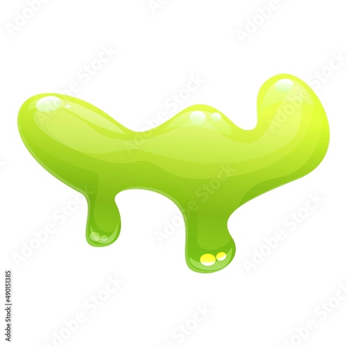 Slime liquid icon cartoon vector. Green sticky. Blob mucus photo
