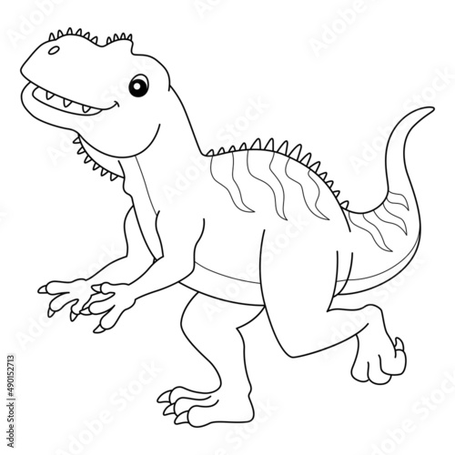 Yangchuanosaurus Coloring Isolated Page for Kids