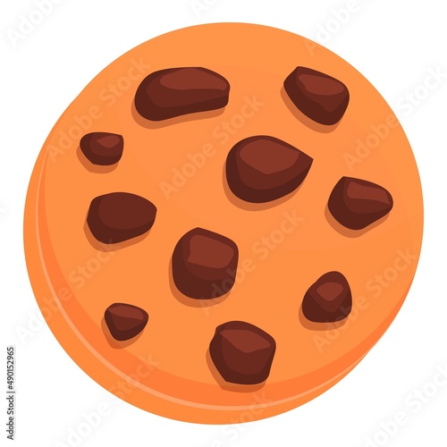 Chocolate cookie icon cartoon vector. Cocoa piece. Milk food