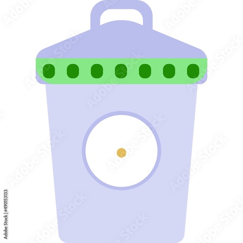 Adware icon flat vector basket bin on white