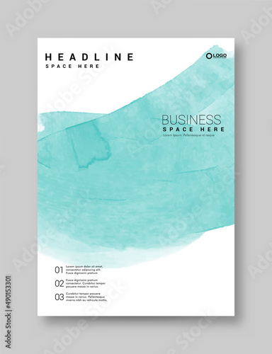 Abstract watercolor brochure template for your business