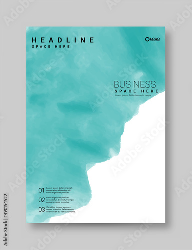 Abstract watercolor brochure template for your business