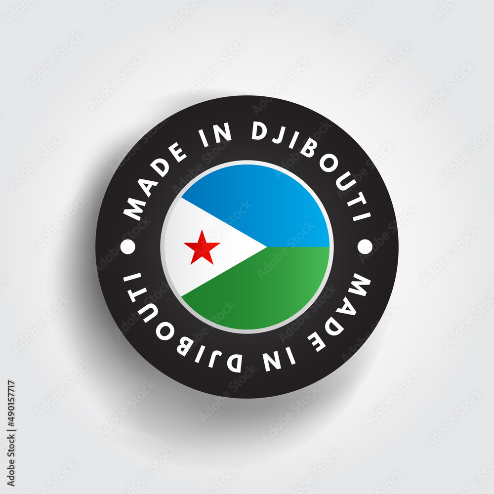 Made in Djibouti text emblem badge, concept background