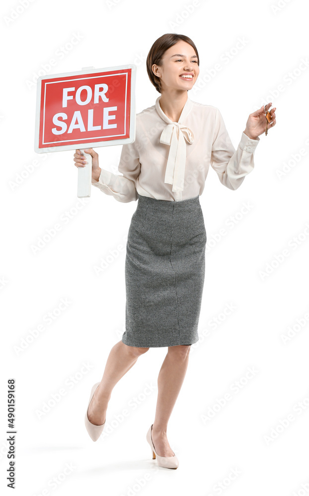 Female real estate agent with Female real estate agent with