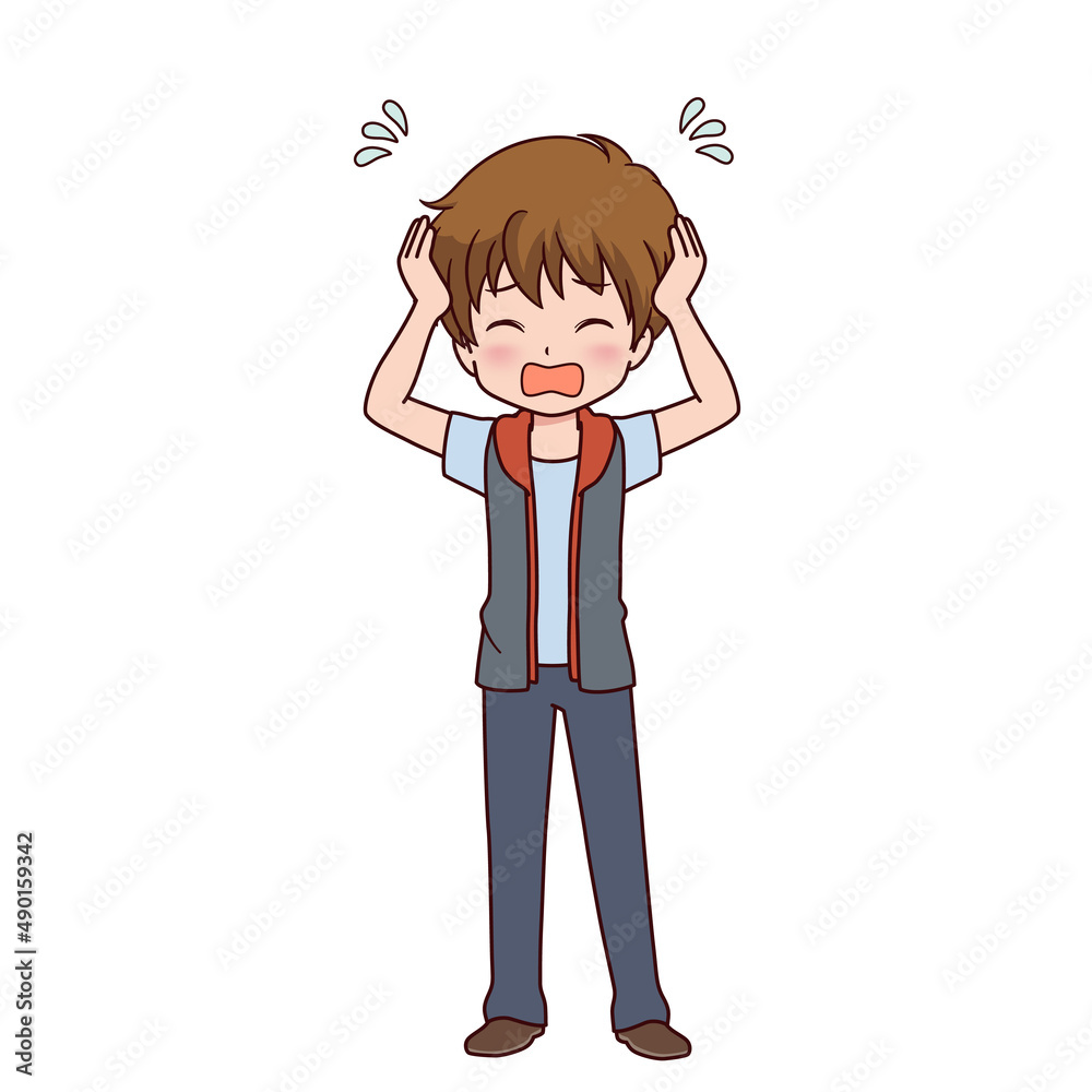 さまざまなポーズの男の子のイラスト