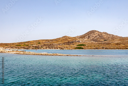 Ruins of the Greek archaeological site of Delos, Greece photo