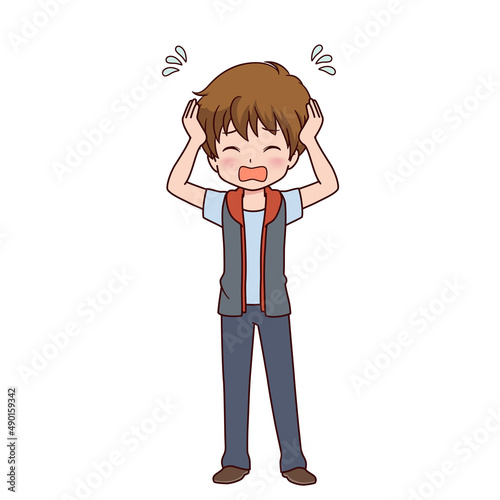 さまざまなポーズの男の子のイラスト