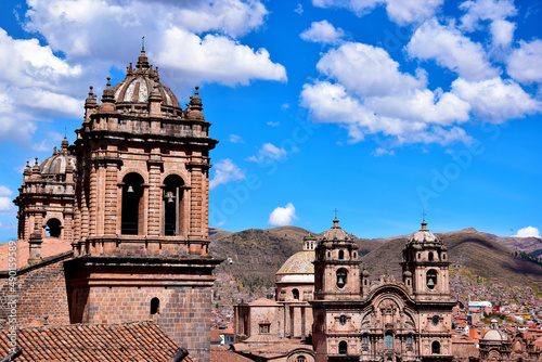 colonial architecture and cloudy sky photo