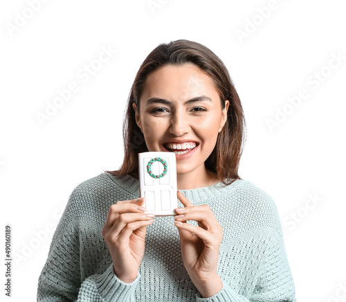 Smiling young woman with gi...