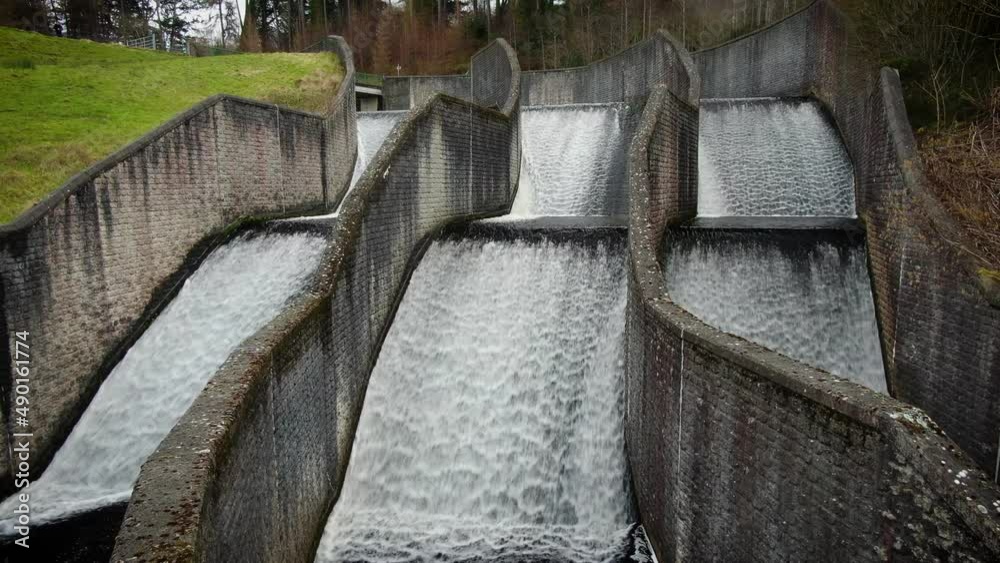 A static aerial shot of the River Dodder moving through Bohernabreena Reservoir. A static aerial shot of the River Dodder moving through Bohernabreena Reservoir.