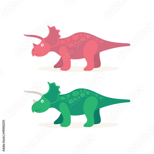 Cute dinosaur abstract illustration. Dinosaur cartoon character illustration. Part of set.