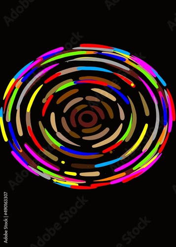multicolored lines on a black background