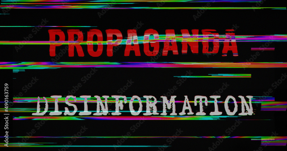 Propaganda and disinformation modern glitch concept 3d illustration