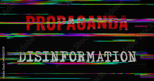 Propaganda and disinformation modern glitch concept 3d illustration