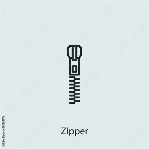 zipper icon vector icon.Editable stroke.linear style sign for use web design and mobile apps,logo.Symbol illustration.Pixel vector graphics - Vector