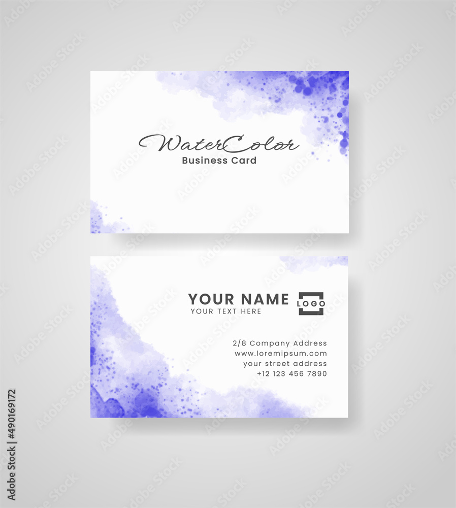 Fototapeta premium Abstract splashed watercolor business card