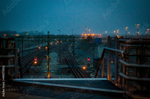 Obraz na płótnie Outlook over police border controle station in Hyllie train station, Malmo, Swed
