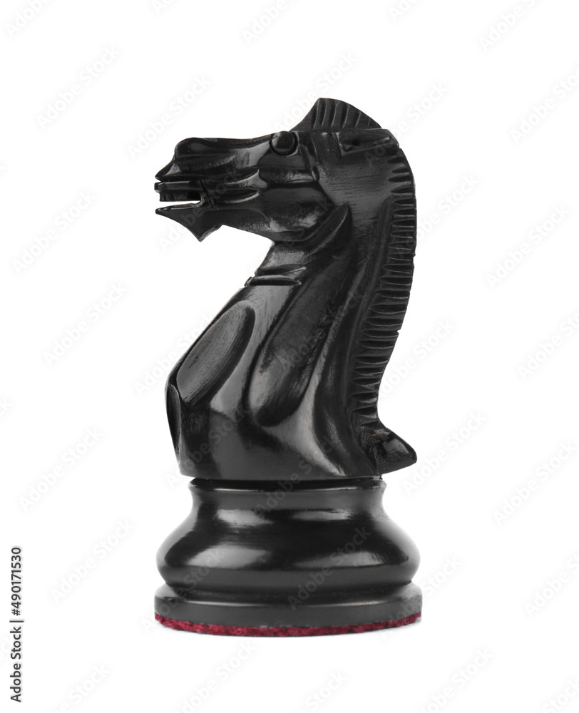 Black knight isolated on white. Chess piece Black knight isolated on white. Chess piece