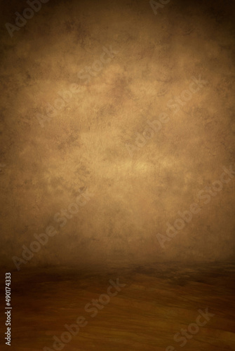 Shades of brown, classic studio photography background or backdrops, for distinctive portraiture. Includes the ground for full length portraits.