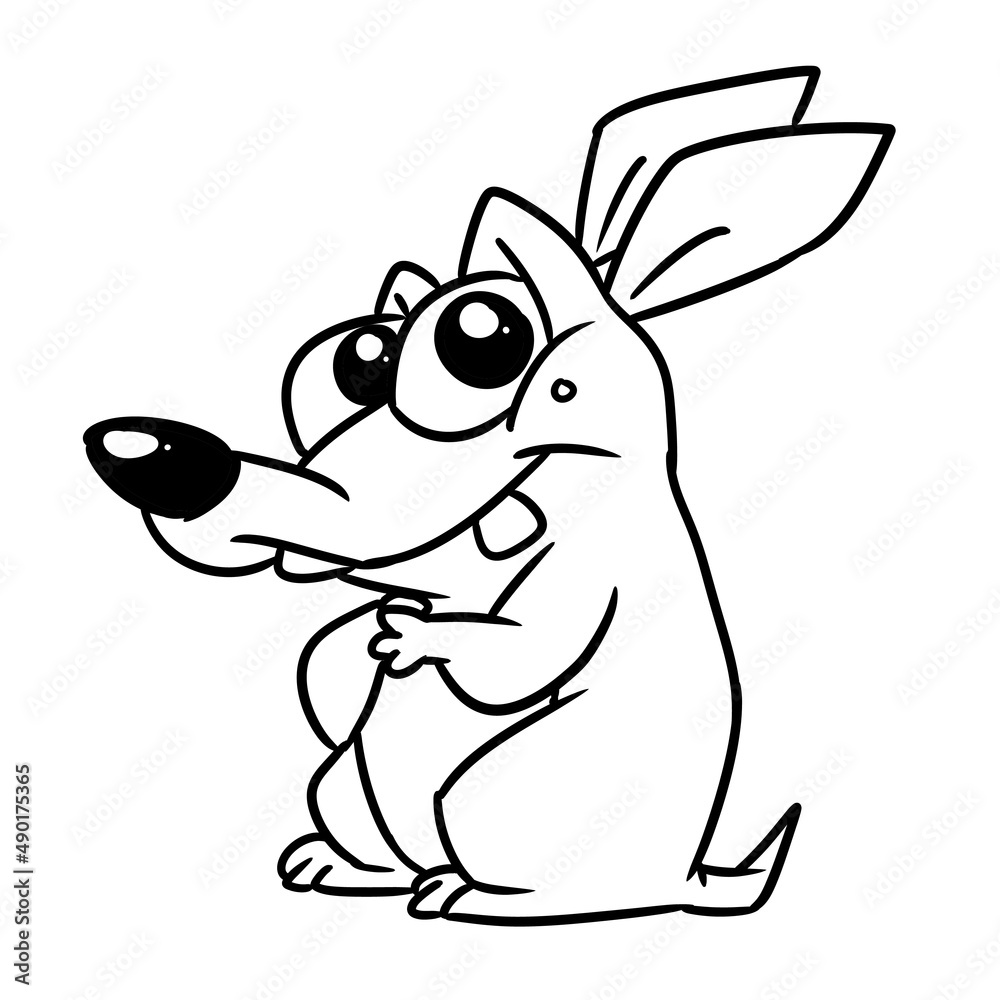 small dog animal character illustration cartoon coloring