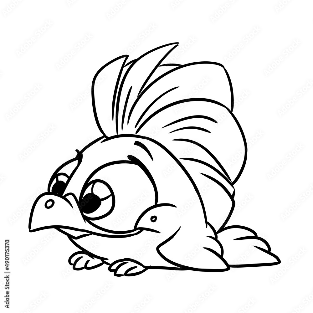 Obraz premium Little bird funny animal character illustration cartoon coloring
