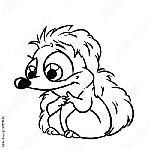 Small hedgehog animal character illustration cartoon coloring