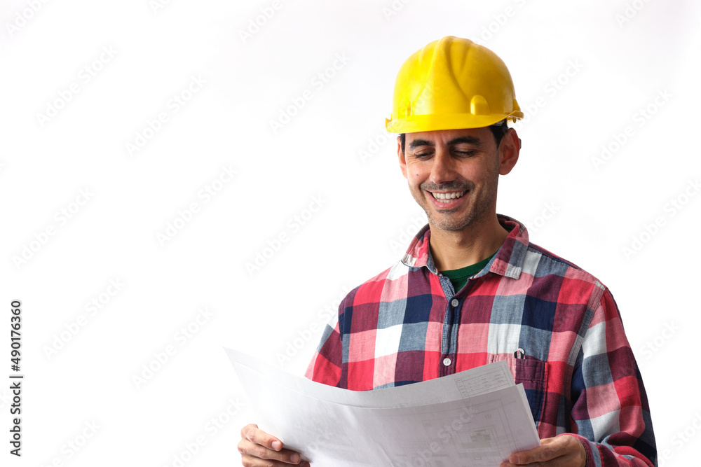 construction contractor looking at blueprints construction contractor looking at blueprints
