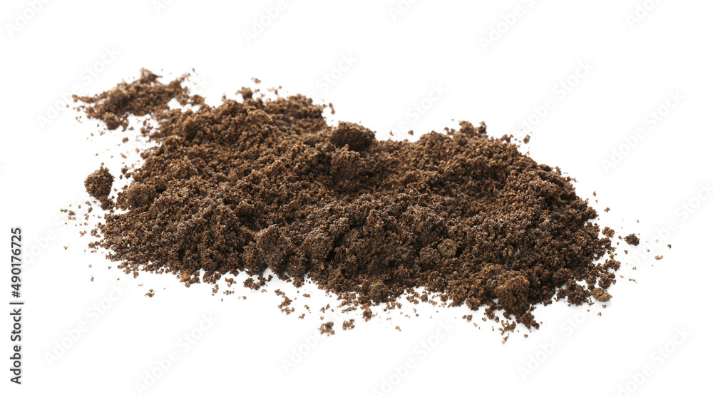 Pile of soil on white background. Fertile ground Pile of soil on white background. Fertile ground