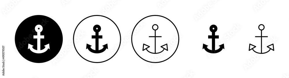 Anchor icons set. Anchor sign and symbol. Anchor marine icon. Anchor icons set. Anchor sign and symbol. Anchor marine icon.
