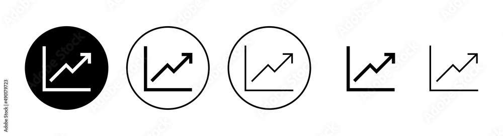Growing graph Icons set. Chart sign and symbol. diagram icon Growing graph Icons set. Chart sign and symbol. diagram icon