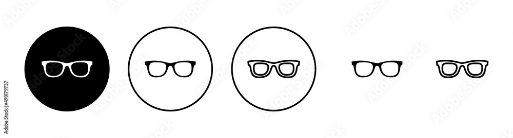 Glasses icons set. Glasses sign and symbol